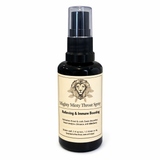 Mighty Minty Throat Spray bottle with label on a white background
